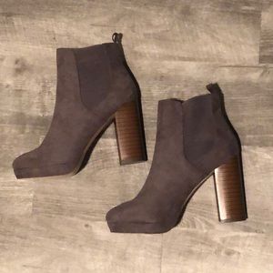Gray Charlotte Russe Ankle Booties Size 9
